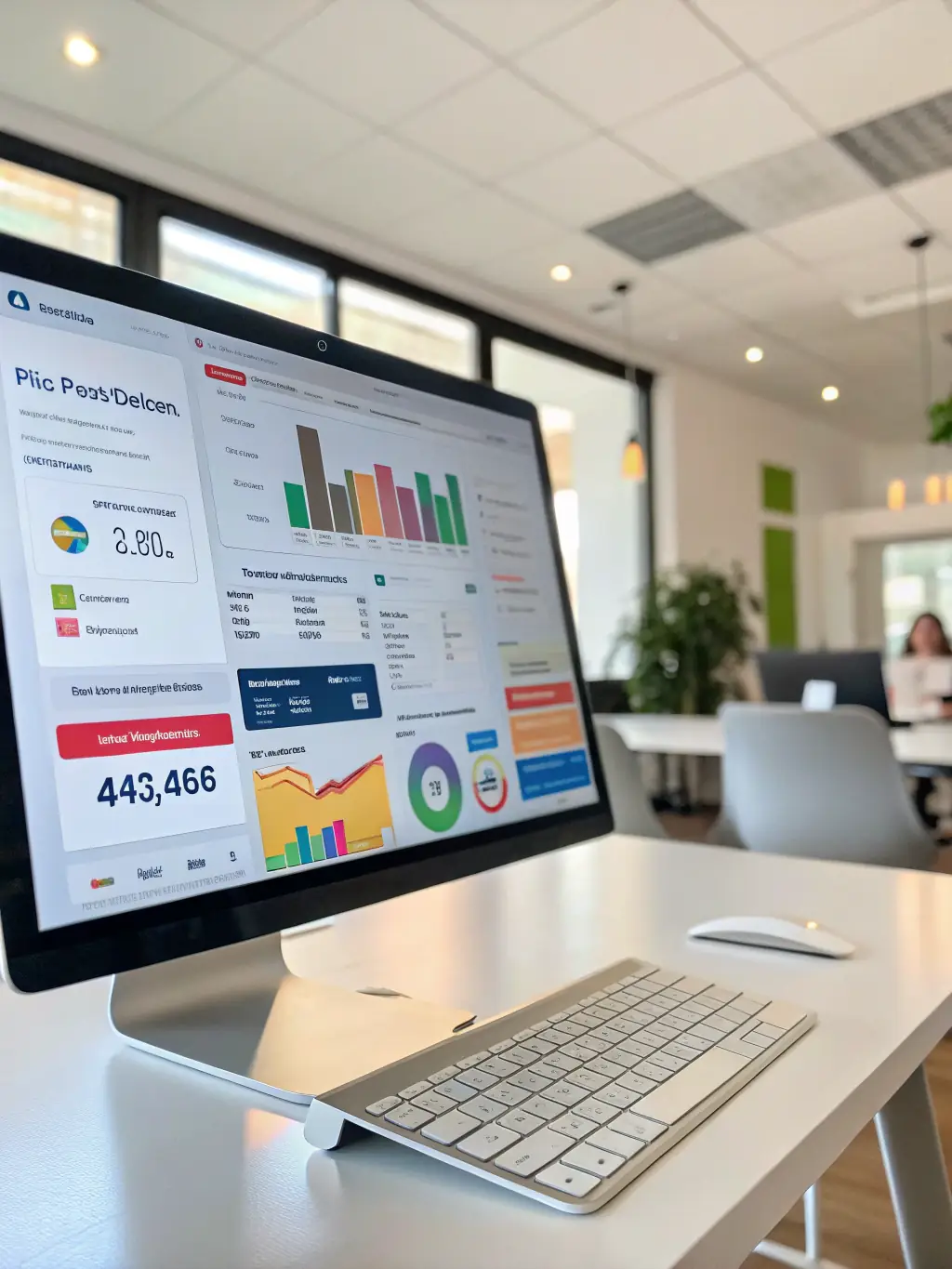 A visually appealing image of online advertisements across different platforms, highlighting key performance metrics and conversion rates, showcasing MGK Digital's online advertising capabilities.