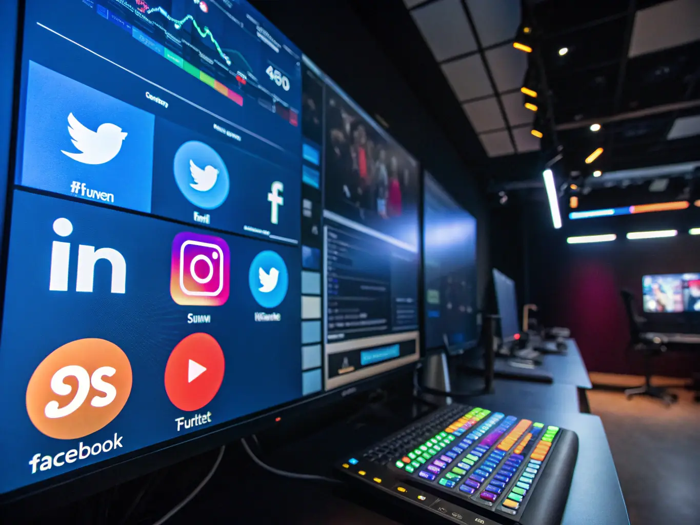 A dynamic image featuring a visually appealing social media feed with engaging content, showcasing how MGK Digital helps businesses build a strong online presence and connect with their target audience.